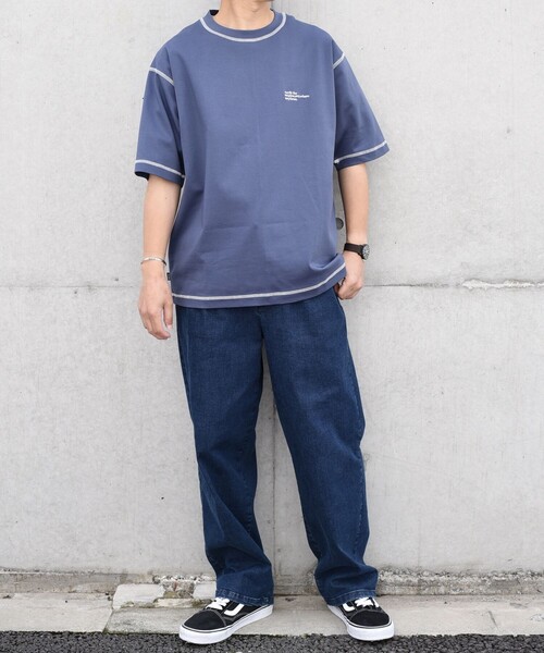 SHIPS any(シップス エニィ)の「【WEB限定】SHIPS any: 〈接触冷感〉COTTON USA Cool touch ワンポイント ロゴ ステッチ デザイン Tシャツ◇(Tシャツ/カットソー・メンズ・ブルー/ダークグレー/ネイビー/ホワイト・MEDIUM/LARGE/X-LARGE)」の11枚目の写真