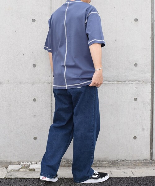 SHIPS any(シップス エニィ)の「【WEB限定】SHIPS any: 〈接触冷感〉COTTON USA Cool touch ワンポイント ロゴ ステッチ デザイン Tシャツ◇(Tシャツ/カットソー・メンズ・ブルー/ダークグレー/ネイビー/ホワイト・MEDIUM/LARGE/X-LARGE)」の13枚目の写真
