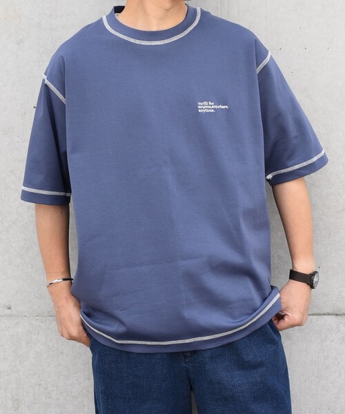SHIPS any(シップス エニィ)の「【WEB限定】SHIPS any: 〈接触冷感〉COTTON USA Cool touch ワンポイント ロゴ ステッチ デザイン Tシャツ◇(Tシャツ/カットソー・メンズ・ブルー/ダークグレー/ネイビー/ホワイト・MEDIUM/LARGE/X-LARGE)」の14枚目の写真