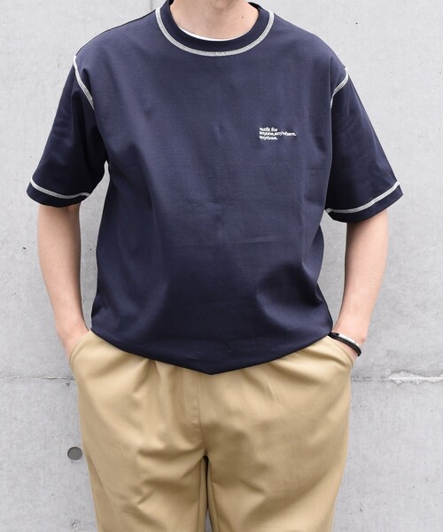 SHIPS any(シップス エニィ)の「【WEB限定】SHIPS any: 〈接触冷感〉COTTON USA Cool touch ワンポイント ロゴ ステッチ デザイン Tシャツ◇(Tシャツ/カットソー・メンズ・ブルー/ダークグレー/ネイビー/ホワイト・MEDIUM/LARGE/X-LARGE)」の20枚目の写真