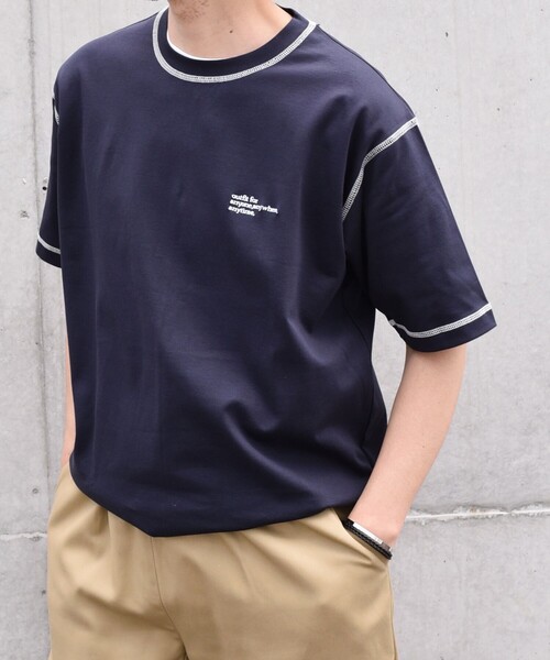SHIPS any(シップス エニィ)の「【WEB限定】SHIPS any: 〈接触冷感〉COTTON USA Cool touch ワンポイント ロゴ ステッチ デザイン Tシャツ◇(Tシャツ/カットソー・メンズ・ブルー/ダークグレー/ネイビー/ホワイト・MEDIUM/LARGE/X-LARGE)」の21枚目の写真