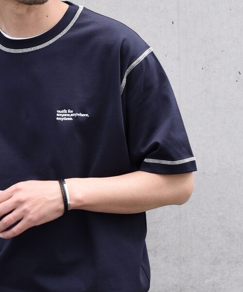 SHIPS any(シップス エニィ)の「【WEB限定】SHIPS any: 〈接触冷感〉COTTON USA Cool touch ワンポイント ロゴ ステッチ デザイン Tシャツ◇(Tシャツ/カットソー・メンズ・ブルー/ダークグレー/ネイビー/ホワイト・MEDIUM/LARGE/X-LARGE)」の22枚目の写真