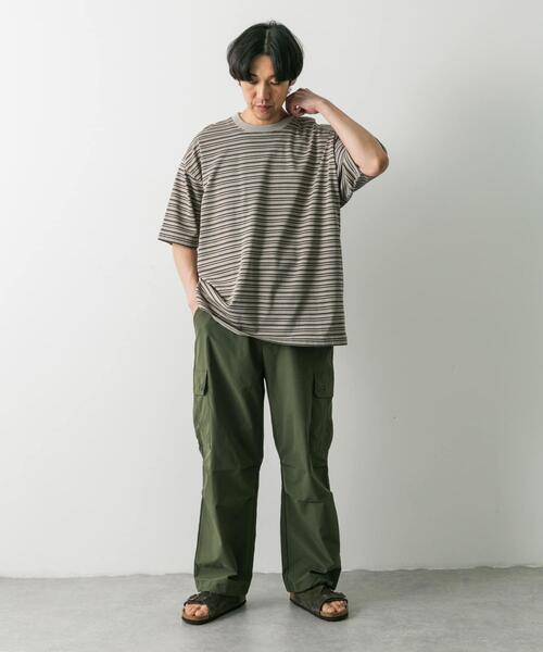 URBAN RESEARCH DOORS(アーバンリサーチドアーズ)の「マルチボーダーショートスリーブ Tシャツ(Tシャツ/カットソー・メンズ・ブルー系その他/ベージュ系その他/ブラック系その他・MEDIUM/LARGE/X-LARGE)」の4枚目の写真