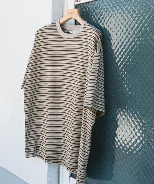 URBAN RESEARCH DOORS(アーバンリサーチドアーズ)の「マルチボーダーショートスリーブ Tシャツ(Tシャツ/カットソー・メンズ・ブルー系その他/ベージュ系その他/ブラック系その他・MEDIUM/LARGE/X-LARGE)」の5枚目の写真