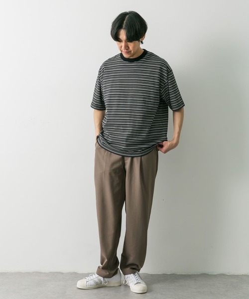 URBAN RESEARCH DOORS（アーバンリサーチドアーズ）の「マルチボーダーショートスリーブ Tシャツ（Tシャツ/カットソー・メンズ・ブルー系その他/ベージュ系その他/ブラック系その他・MEDIUM/LARGE/X-LARGE）」の7枚目の写真