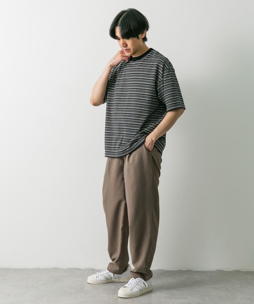 URBAN RESEARCH DOORS（アーバンリサーチドアーズ）の「マルチボーダーショートスリーブ Tシャツ（Tシャツ/カットソー・メンズ・ブルー系その他/ベージュ系その他/ブラック系その他・MEDIUM/LARGE/X-LARGE）」の8枚目の写真