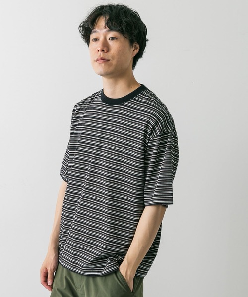 URBAN RESEARCH DOORS（アーバンリサーチドアーズ）の「マルチボーダーショートスリーブ Tシャツ（Tシャツ/カットソー・メンズ・ブルー系その他/ベージュ系その他/ブラック系その他・MEDIUM/LARGE/X-LARGE）」の10枚目の写真