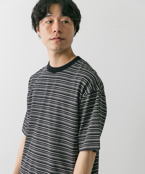 URBAN RESEARCH DOORS（アーバンリサーチドアーズ）の「マルチボーダーショートスリーブ Tシャツ（Tシャツ/カットソー・メンズ・ブルー系その他/ベージュ系その他/ブラック系その他・MEDIUM/LARGE/X-LARGE）」の12枚目の写真