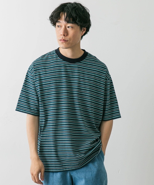 URBAN RESEARCH DOORS（アーバンリサーチドアーズ）の「マルチボーダーショートスリーブ Tシャツ（Tシャツ/カットソー・メンズ・ブルー系その他/ベージュ系その他/ブラック系その他・MEDIUM/LARGE/X-LARGE）」の16枚目の写真