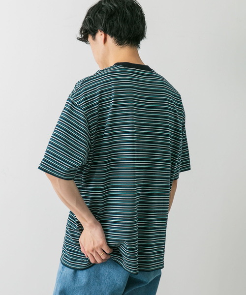 URBAN RESEARCH DOORS（アーバンリサーチドアーズ）の「マルチボーダーショートスリーブ Tシャツ（Tシャツ/カットソー・メンズ・ブルー系その他/ベージュ系その他/ブラック系その他・MEDIUM/LARGE/X-LARGE）」の18枚目の写真