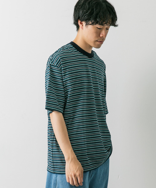 URBAN RESEARCH DOORS（アーバンリサーチドアーズ）の「マルチボーダーショートスリーブ Tシャツ（Tシャツ/カットソー・メンズ・ブルー系その他/ベージュ系その他/ブラック系その他・MEDIUM/LARGE/X-LARGE）」の19枚目の写真