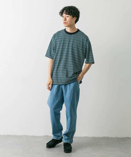 URBAN RESEARCH DOORS（アーバンリサーチドアーズ）の「マルチボーダーショートスリーブ Tシャツ（Tシャツ/カットソー・メンズ・ブルー系その他/ベージュ系その他/ブラック系その他・MEDIUM/LARGE/X-LARGE）」の21枚目の写真