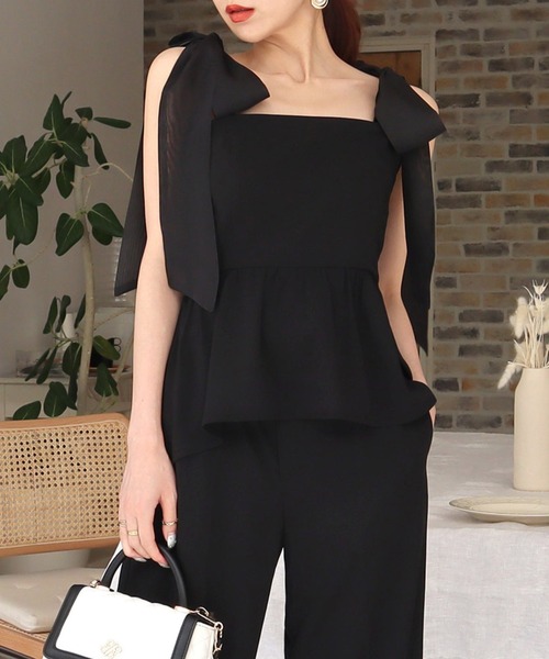 ROYAL PARTY(ロイヤルパーティー)の「3wayベアペプラムトップス(シャツ/ブラウス・レディース・ブラック/ドット/ピンク・FREE)」の14枚目の写真