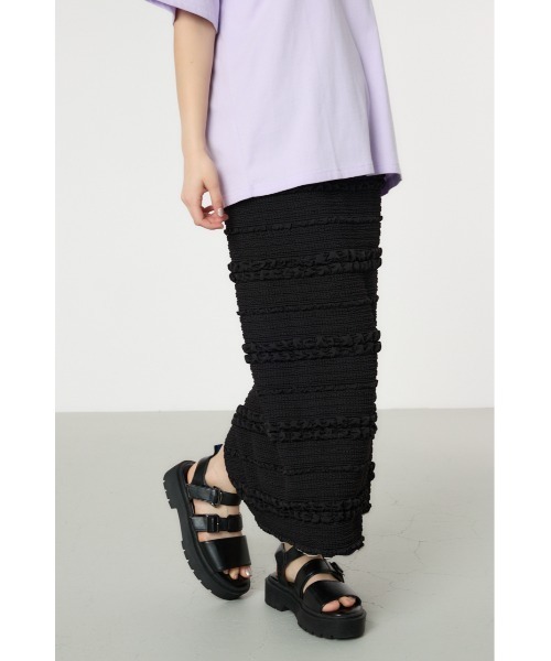 RODEO CROWNS WIDE BOWL（ロデオクラウンズワイドボウル）の「ふくれボーダーナロースカート（スカート・レディース・ライトグリーン/ブルー/ブラック/ピンク・FREE）」の15枚目の写真