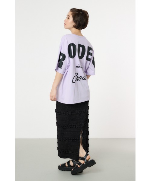 RODEO CROWNS WIDE BOWL（ロデオクラウンズワイドボウル）の「ふくれボーダーナロースカート（スカート・レディース・ライトグリーン/ブルー/ブラック/ピンク・FREE）」の10枚目の写真