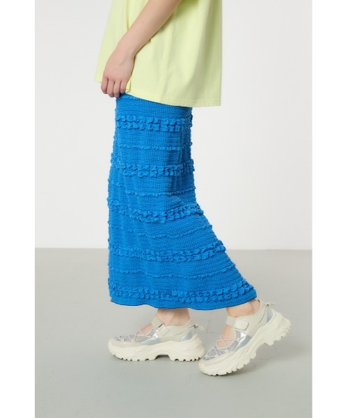 RODEO CROWNS WIDE BOWL（ロデオクラウンズワイドボウル）の「ふくれボーダーナロースカート（スカート・レディース・ライトグリーン/ブルー/ブラック/ピンク・FREE）」の8枚目の写真