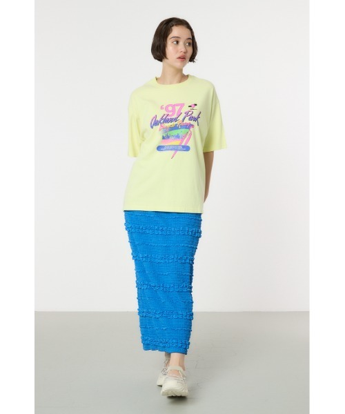 RODEO CROWNS WIDE BOWL（ロデオクラウンズワイドボウル）の「ふくれボーダーナロースカート（スカート・レディース・ライトグリーン/ブルー/ブラック/ピンク・FREE）」の6枚目の写真