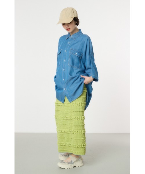 RODEO CROWNS WIDE BOWL（ロデオクラウンズワイドボウル）の「ふくれボーダーナロースカート（スカート・レディース・ライトグリーン/ブルー/ブラック/ピンク・FREE）」の22枚目の写真