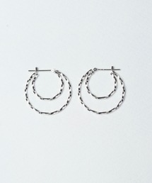【WEB限定】Silver925 ねじり ダブルライン フープピアス