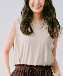IEDIT（イディット）の「ＩＥＤＩＴ　インナーにしても一枚でも　綿１００％で表面感のある布はく素材のタンクトップ（タンクトップ）」