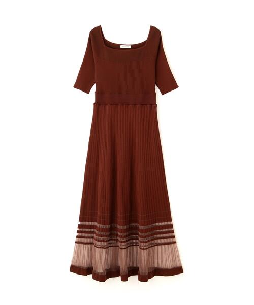 NATURAL BEAUTY BASIC(ナチュラルビューティーベーシック)の「◇ヘムラインシアーニットワンピース(ワンピース・レディース・グレー/ダークブラウン・MEDIUM)」の20枚目の写真
