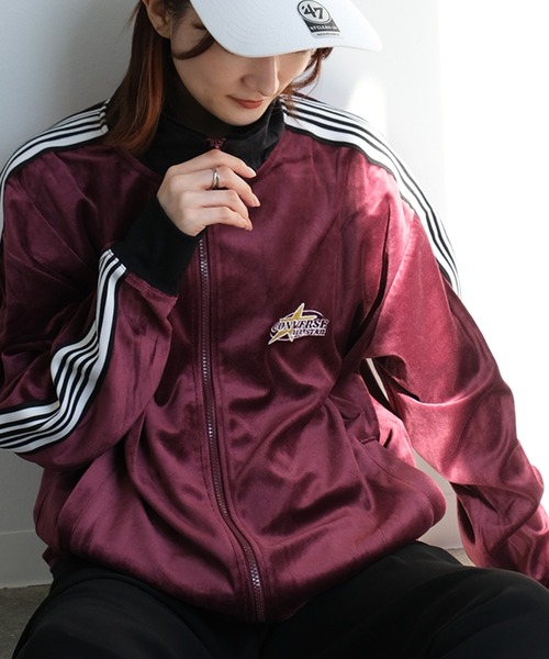 CONVERSE(コンバース)の「【CONVERSE/コンバース】ベロアテープライン トラックジャケット(ジャージ・メンズ・ワインレッド/ブルー系その他/クリーム/ブラック・LL/M/L)」の4枚目の写真