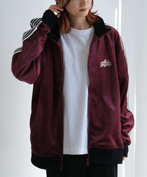 CONVERSE(コンバース)の「【CONVERSE/コンバース】ベロアテープライン トラックジャケット(ジャージ・メンズ・ワインレッド/ブルー系その他/クリーム/ブラック・LL/M/L)」の8枚目の写真