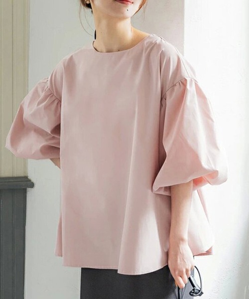 and it_（アンドイット）の「選べる2タイプ パフスリーブフレアシルエットブラウス（シャツ/ブラウス・レディース・ホワイト系2/ホワイト系1/ブラック系1/ベージュ系1/ベージュ系2/ピンク系1/ピンク系2/ブラック系2/グレー系1/グレー系2・M/L）」の9枚目の写真