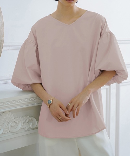 and it_（アンドイット）の「選べる2タイプ パフスリーブフレアシルエットブラウス（シャツ/ブラウス・レディース・ホワイト系2/ホワイト系1/ブラック系1/ベージュ系1/ベージュ系2/ピンク系1/ピンク系2/ブラック系2/グレー系1/グレー系2・M/L）」の10枚目の写真