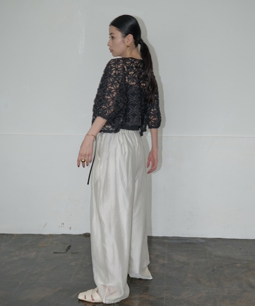 AIC.（エーアイシー）の「2WAYオーガンジーフラワーボレロ/アンサンブル可能（カーディガン/ボレロ・レディース・オフホワイト/ブラック・FREE）」の19枚目の写真