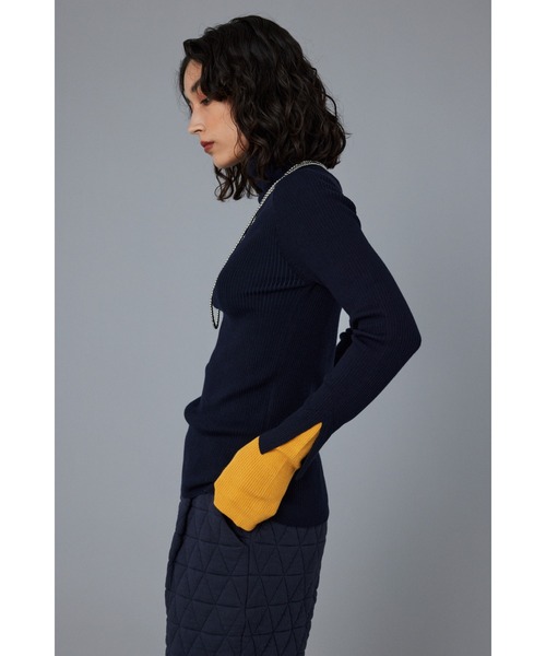HeRIN.CYE ネイビー ハイネックニット HeRIN.CYE | Spangle knit camisole (ニット ) |SHEL'TTER WEBSTORE