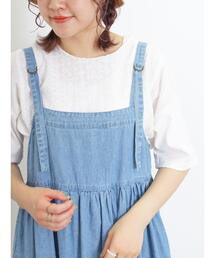 Samansa Mos2 | スカラップレース切替カットソー(Tシャツ/カットソー)