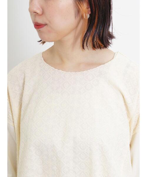 Samansa Mos2(サマンサ モスモス)の「スカラップレース切替カットソー(Tシャツ/カットソー・レディース・ミント/キナリ/ブラック/オフホワイト・F)」の19枚目の写真