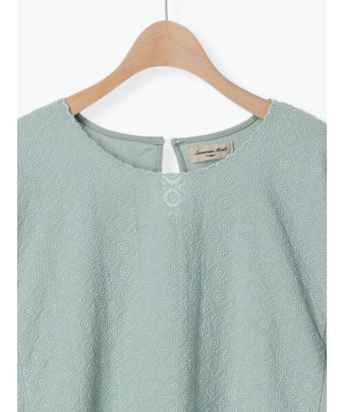 Samansa Mos2(サマンサ モスモス)の「スカラップレース切替カットソー(Tシャツ/カットソー・レディース・ミント/キナリ/ブラック/オフホワイト・F)」の9枚目の写真