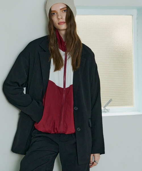 Auntie Rosa Holiday（アンティローザホリデー）の「オーバーサイズテーラードジャケット / セットアップ対応（テーラードジャケット・レディース・モカ/ブラック/グレー・FREE）」の4枚目の写真