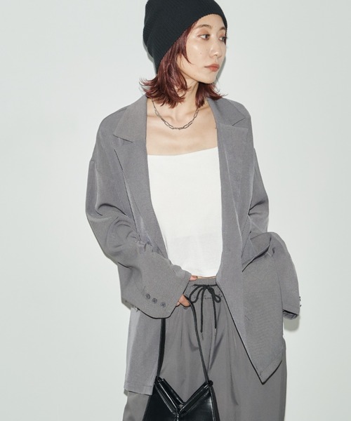 Auntie Rosa Holiday（アンティローザホリデー）の「オーバーサイズテーラードジャケット / セットアップ対応（テーラードジャケット・レディース・モカ/ブラック/グレー・FREE）」の11枚目の写真