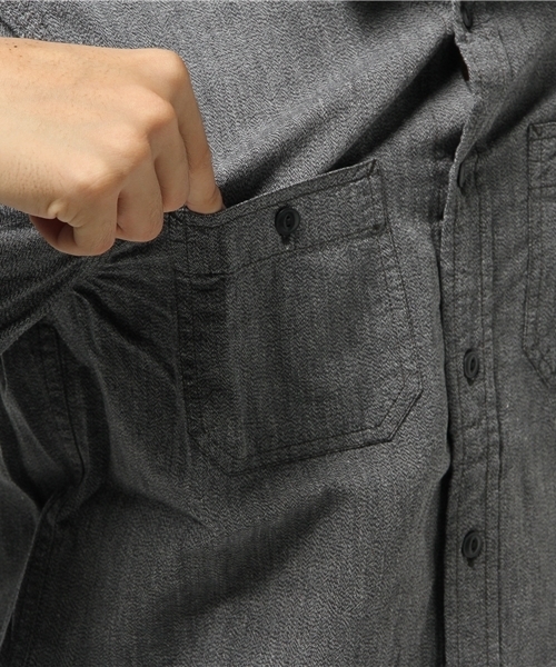 Denim & Supply Ralph Lauren（デニムアンドサプライラルフローレン）の「コットン ジャスペ ワークシャツ（シャツ/ブラウス・メンズ・グレー・SMALL/MEDIUM/LARGE/X-SMALL）」の3枚目の写真