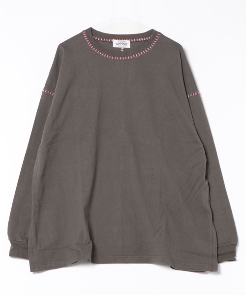 SOUNDSGOOOOD(サウンズグッド)の「【SOUNDS GOOOOD / サウンズグッド】オーバーサイズ配色ステッチサイドスリットTee(Tシャツ/カットソー・メンズ・ダークグリーン/オフホワイト/チャコールグレー/ブラック系その他2/ホワイト/ブラウン/ネイビー・ONE SIZE)」の5枚目の写真