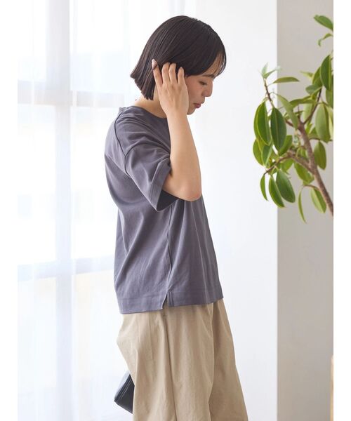AMERICAN HOLIC（アメリカンホリック）の「カフタン5分袖カットプルオーバー（Tシャツ/カットソー・レディース・グレー/オフホワイト/チャコールグレー・L/M）」の13枚目の写真