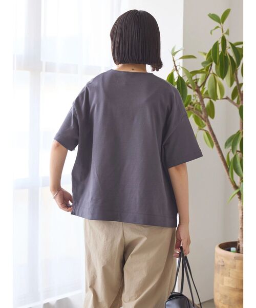 AMERICAN HOLIC（アメリカンホリック）の「カフタン5分袖カットプルオーバー（Tシャツ/カットソー・レディース・グレー/オフホワイト/チャコールグレー・L/M）」の14枚目の写真