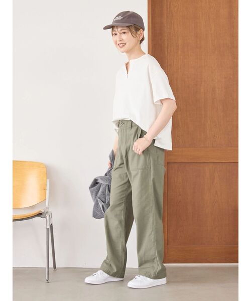AMERICAN HOLIC（アメリカンホリック）の「カフタン5分袖カットプルオーバー（Tシャツ/カットソー・レディース・グレー/オフホワイト/チャコールグレー・L/M）」の21枚目の写真