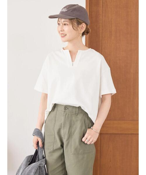 AMERICAN HOLIC（アメリカンホリック）の「カフタン5分袖カットプルオーバー（Tシャツ/カットソー・レディース・グレー/オフホワイト/チャコールグレー・L/M）」の5枚目の写真