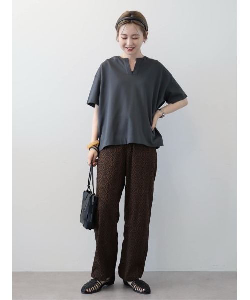 AMERICAN HOLIC（アメリカンホリック）の「カフタン5分袖カットプルオーバー（Tシャツ/カットソー・レディース・グレー/オフホワイト/チャコールグレー・L/M）」の7枚目の写真