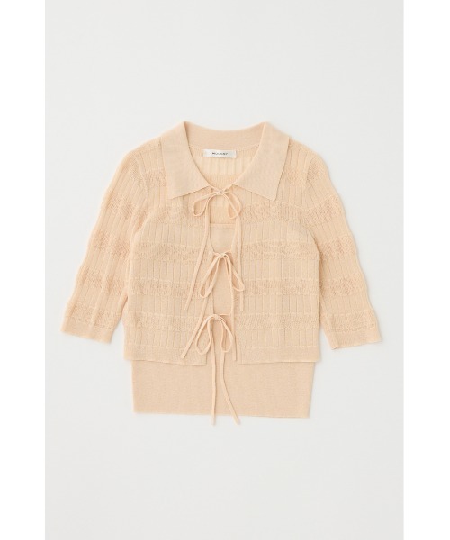 MOUSSY（マウジー）の「ニットキャミソール & リボンシャツ