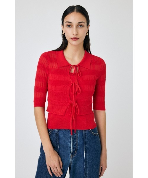 MOUSSY（マウジー）の「ニットキャミソール & リボンシャツセット（シャツ/ブラウス・レディース・ライトブラック/レッド/ライトベージュ・FREE）」の19枚目の写真