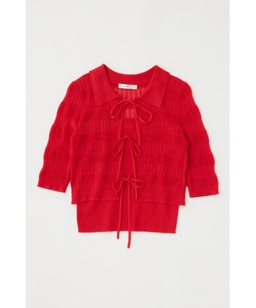 ブラウス シャツ ニットキャミソール ＆ リボンシャツセット レディース MOUSSY ブラウス シャツ ニットキャミソール ＆ リボンシャツ