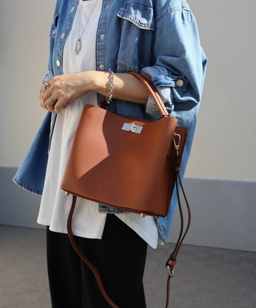 Rename（リネーム）の「Rename ワンハンドル 2way トート ハンド ショルダーバッグ（ショルダーバッグ・レディース・キャメル/ベージュ/ブラック/チョコ/アイボリー・FREE）」の5枚目の写真