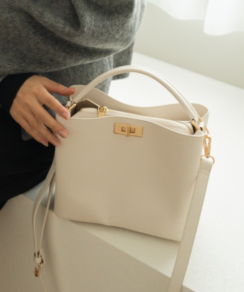 Rename（リネーム）の「Rename ワンハンドル 2way トート ハンド ショルダーバッグ（ショルダーバッグ・レディース・キャメル/ベージュ/ブラック/チョコ/アイボリー・FREE）」の2枚目の写真