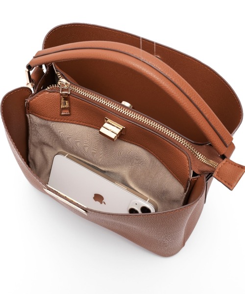 Rename（リネーム）の「Rename ワンハンドル 2way トート ハンド ショルダーバッグ（ショルダーバッグ・レディース・キャメル/ベージュ/ブラック/チョコ/アイボリー・FREE）」の22枚目の写真