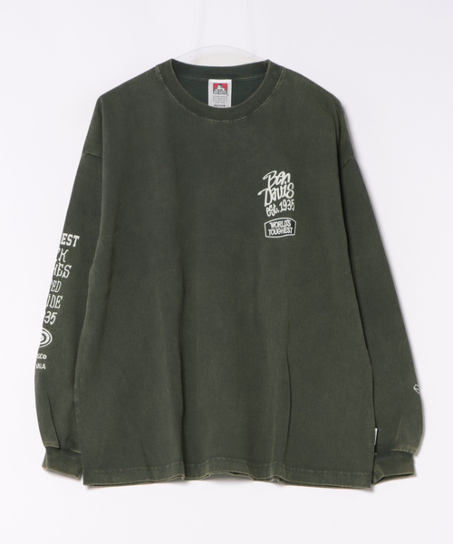 BEN DAVIS（ベンデイビス）の「【BEN DAVIS/ベンデイビス】パウダーブリーチ加工ロンT 長袖 刺繍 ビックサイズ（Tシャツ/カットソー・メンズ・グリーン/ブラック/グレー・X-LARGE/LARGE/MEDIUM/SMALL）」の5枚目の写真